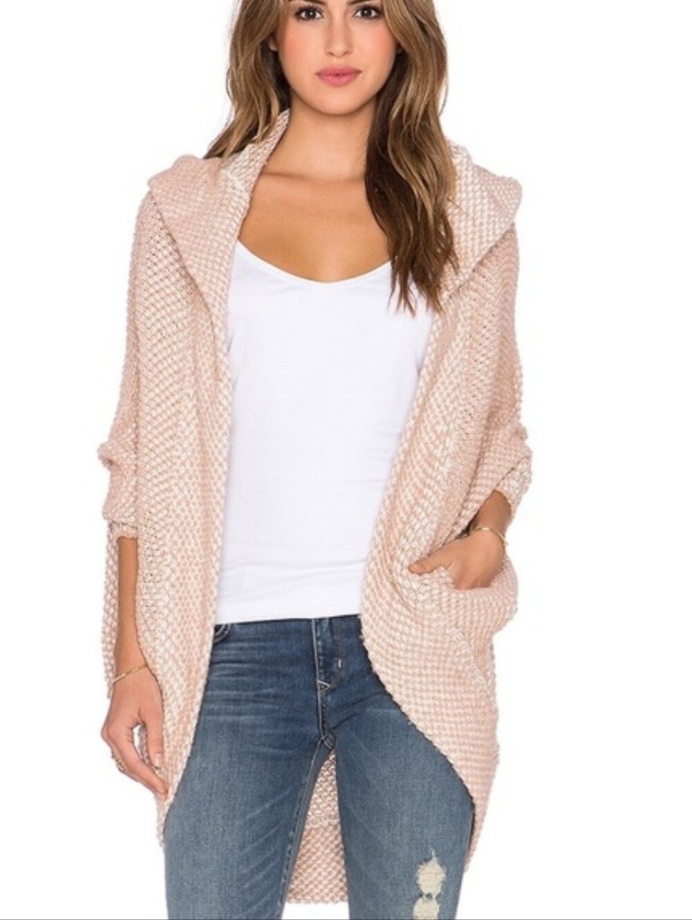 FREE PEOPLE Coco Cocoon Cardigan Hooded Womens Size Small Oversized
